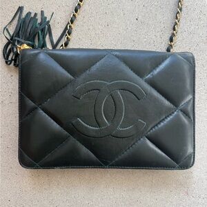 Black Quilted Leather Shoulder Bag